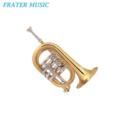 China High Grade Gold Lacquer Rotary Valve Cornet with Gold Brass Leadpipe (JCR-300) for sale