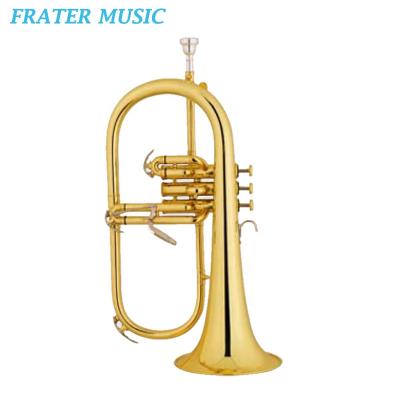 China Yellow Brass Gold Lacquer High Grade Bell Bb Key Flugelhorn (JFG-420) for sale