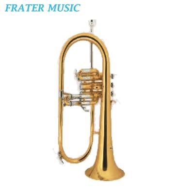 China High Quality Gold Lacquer Bb Key Monel Piston Flugelhorn (JFG-310) for sale