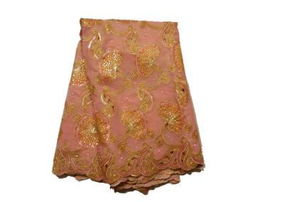 China Fresh Yellow Swiss Lace Fabric , 4 - 5kgs Weight for sale