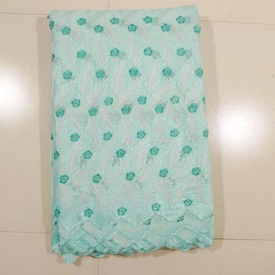 Chine Tissu de dentelle d'organza d'Aqua, largeur de 130 - de 135cm à vendre