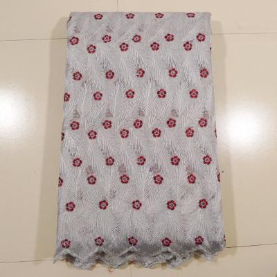 Chine Tissu rouge gris de dentelle d'organza, grande toilette à vendre