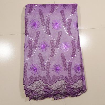 China Purple Swiss Metallic Net Lace Fabric For Window Curtain for sale