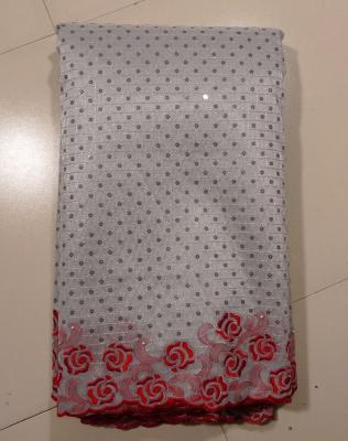 China Grey Red Bridal Lace Fabrics For Garment , Embroidered for sale