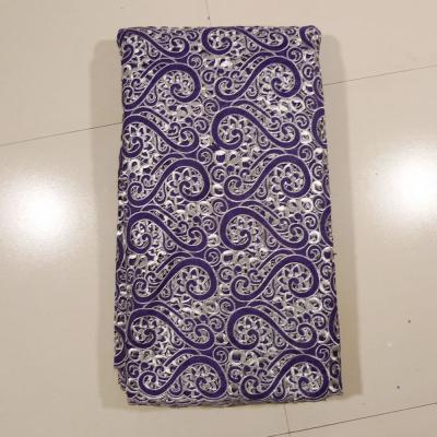 China Purple Embroidery Handcut Lace , 130 -135cm Width for sale