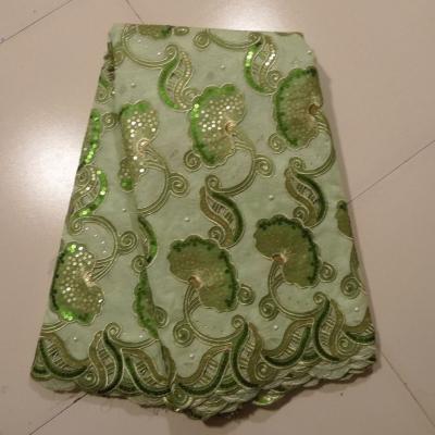 China Party Dress Handcut Lace With Pearls , Green Olive for sale