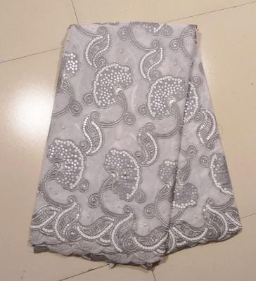 China Net Organza Handcut Lace With Handcut Holes , White Grey for sale