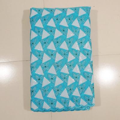 China Grande Toilette African Net Lace Fabrics , Blue Tunji Net for sale