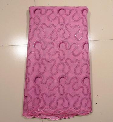 China Lialic Pink African Net Lace Fabrics , Embroidered for sale