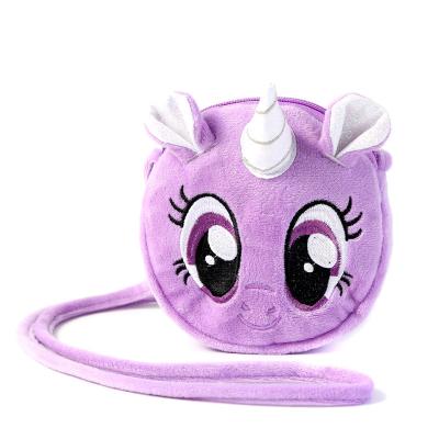 China High Quality Unicorn Messenger Eyes Shoulder Bag Kids Large Cute Purse Plush Coin Girl Kindergarten Bag for sale