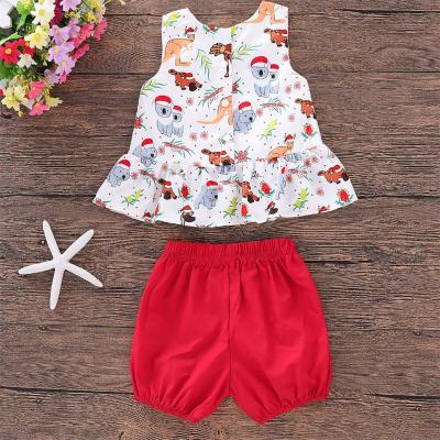 China Formal Hot Cute Animal Print Girls Ins.C.S. Girls Christmas Suit-Red Sale 0-2 Years for sale