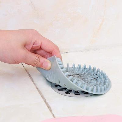 China Prevent Reusable Hose Blockage Silicone Shower Drain Covers, Kitchen Bathroom Tub Sink Waterway Strainer Protector Cover for sale