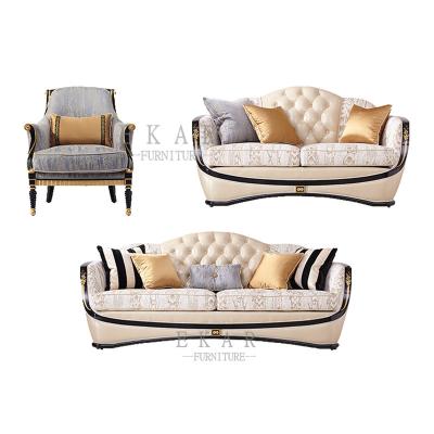 China High End Luxury High End Luxury Upholstery 7 Seater Italian Leather Fabric Sofa Set for sale