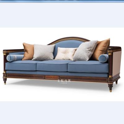 China Living Room Furniture Living Room Furniture Decoration Upholstery Fabric Liivng Liivng Piece High End Luxury Sofa Set With Gold Copper for sale