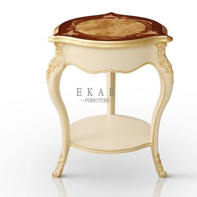 China Antique Living Room Furniture French Style Adjustable Sofa Side Table Square High (Height) Chandelier/Solid Wood Round Corner Coffee Table for sale