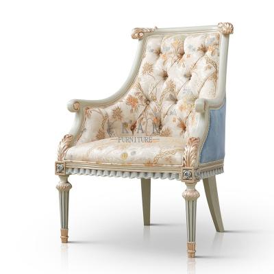 China Color Can Be Changed Color Can Be Changed Royalty Leisure Chair High End Luxury Birch Wood Upholstered Hall Chair Set for sale