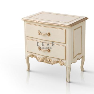 China Color Can Be Changed Color Can Be Changed 2 Drawer Bedside Table White Hand Carved Luxury Bedroom Nightstand Furniture for sale