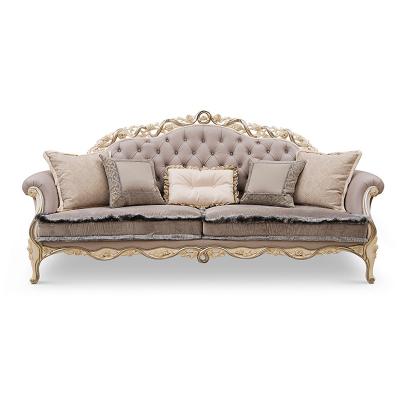 China More Antique French Furniture More Luxury Living Room Style Living Room Fabric 1 Color 2 3 Seater Sofa Wood Frame European Classic Sofa Set for sale