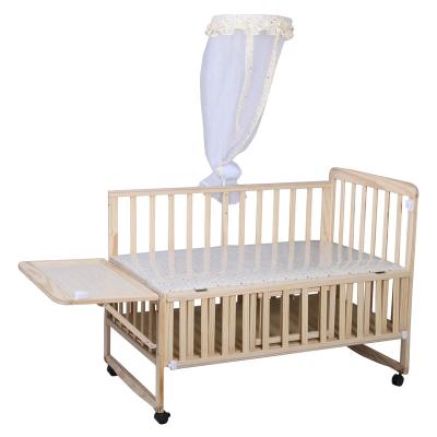 China Contemporary Wholesale Wooden Frame Baby Crib With Mosquito Net For Good Sleep for sale