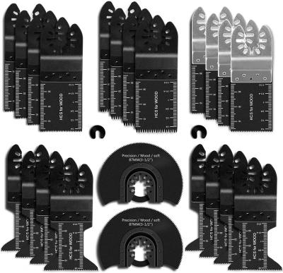 China Cutting Effect 24PCS Universal Wood Metal Multitool Oscillating Quick Release Saw Blades Porter Cable Black Fit for sale