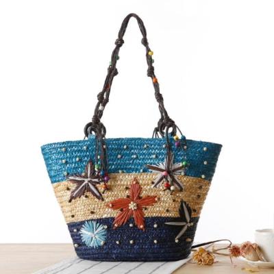 China 100% Eco-Friendly Straw Bag For Women Handmade Large Summer Vacation Beach Bag Rattans for sale