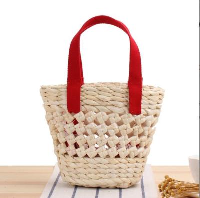 China High Quality New Products Lady's Bag Handwoven Corn Skin Handbag Basket Straw Woven Square Bag for sale