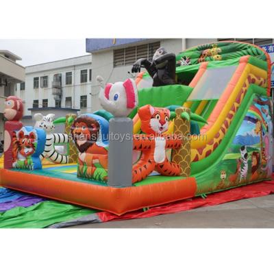 China PVC tarpaulin commercial inflatable amusement park,kids bouncy castle inflatable playground for outdoor sports for sale