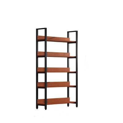 China Vintage Home Industrial Wood Wide Open Bookcase 5-Tier Double Open Bookcase Furniture Office Display Decor Large Stocked Book Shelves for sale