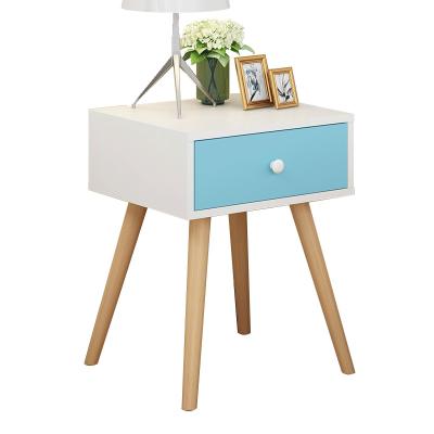 China Nightstand modern Nordic simple square style modern design wood bedside table for bedroom with drawers for sale