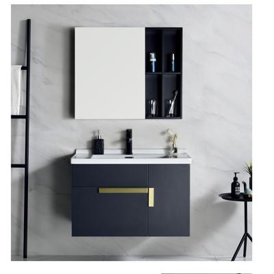 China New Modern High Quality Ceramic Basin Solid Wood Bathroom Cabinet for sale