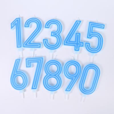 China Hot Selling Blue Number Candle Digital Candle Birthday Cake Decorating Non-toxic Candle for sale