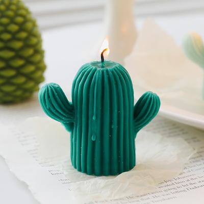 China Cake Decorating Cactus Candle Scented Gift Box Set With Hand Gifts Plant Decoration Candle Ornaments 5 Color for sale