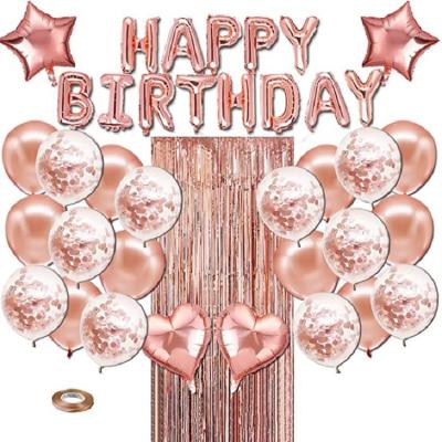 China Hot Sale Party Decoration Happy Birthday Foil Balloon Set Rose Gold Party Balloons Set Birthday Party Decoration Supplies for sale