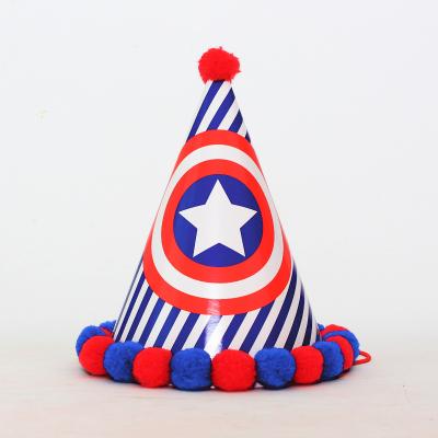 China Wholesale Kids Birthday Ball Plush Ball Plush Ball Plush Hat Up Hat Conical Magician Hat Pointed Paper Hat Festival Decoration Selection Party Adult Dress for sale