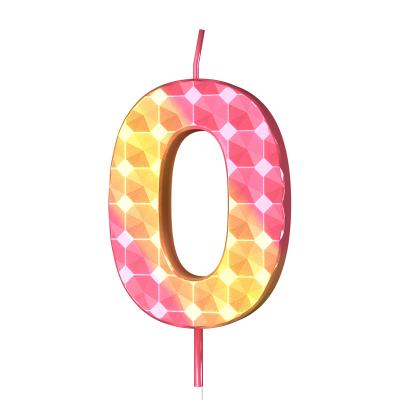 China Ex-factory price high quality hot sale wholesale birthday party low numbered number 0-9 cake candle birthday candles colorful for sale