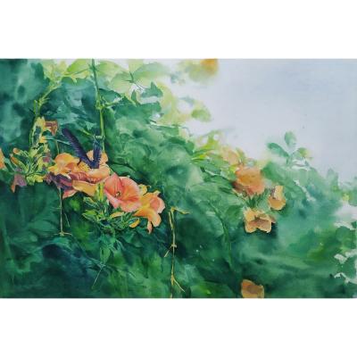 China Realistic Home Decor Fine Art Watercolor Painting On Canvas for sale