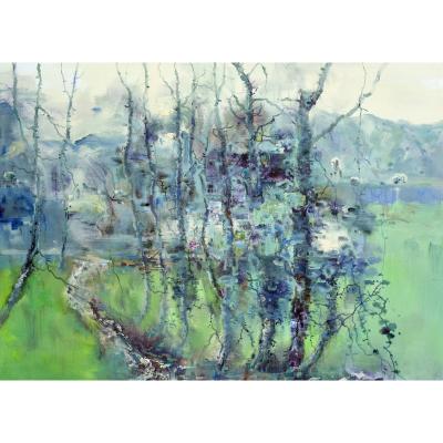 China Landscape Art Decoration Modern Original Landscape Hand-painted Oil Painting For Tree for sale