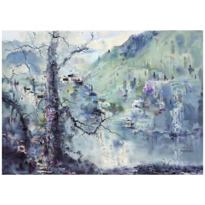 China New Type Modern Landscape PS Frames Original Hand Painted Landscape Oil Painting for sale