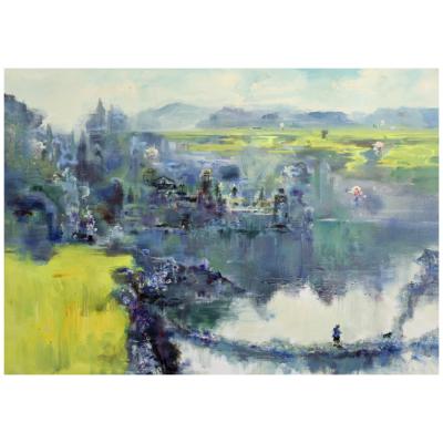 China New Product Landscape Art Hand Painted Pastoral Landscape Oil Painting With PS Views for sale