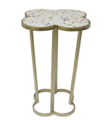 China Luxury Metal End Table Side Table Modern Design Home Living Room Style Mini Coffee Table Simple Marble Top Gold Luxury Metal Legs for sale