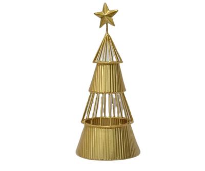 China Elegant CLASSIC Star Art Home Decorative Table Top Decor Merry Christmas Day Golden Tree Opens Cheap Hot Sale Ornaments for sale