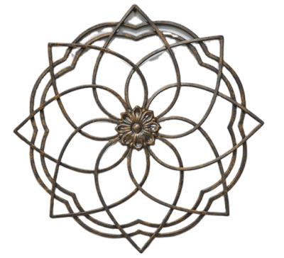 China Artistic Classical Designing Arts Iron Metal Home Decor Ornaments Living Room Flower Shape Opens Wall Decor Gifts for sale