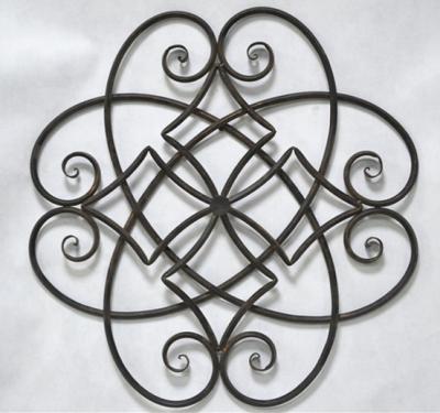 China Artistic Classical Designing Arts Iron Metal Home Decor Ornaments Living Room Flower Shape Opens Wall Decor Gifts for sale