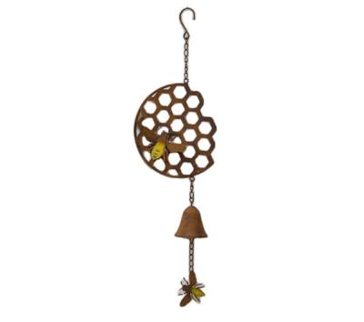 China Traditional Tradition Arts Supplies for Honeycomb Shape Bee Opens Hanging Wind Chimes for Gift Garden Decor Home Decor Metal for sale