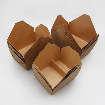 Китай #3 Factory Wholesale Disposable Fast Food Takeout Box Biodegradable Kraft Paper Box Kraft Paper Lunch Box продается