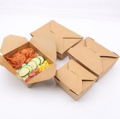 China Printed recycled brown kraft paper food box / Wholesale food grade lunch paper box zu verkaufen