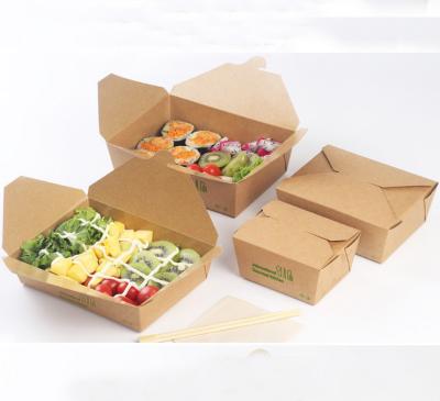 Chine 350g food grade cardboard white paper salad box with plastic handle à vendre