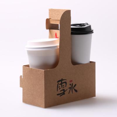 China Compostable Bagasse Paper Pulp Disposable Coffee Cup Carrier Holder en venta