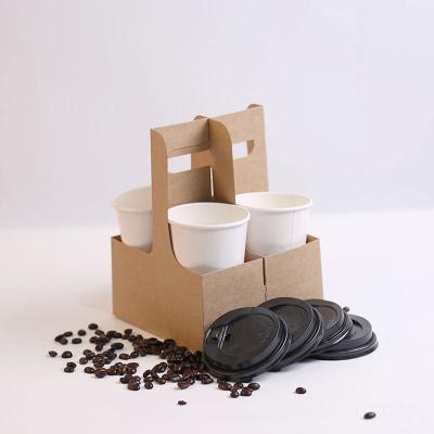 Chine Disposable take away paper pulp cup holder cup carrier for coffee cup à vendre