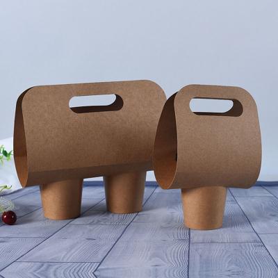 China Biodegradable 2 Cup 4 Cup Disposable Coffee Paper Holder Tray Portable Takeout Coffee Paper Cup Carrier en venta